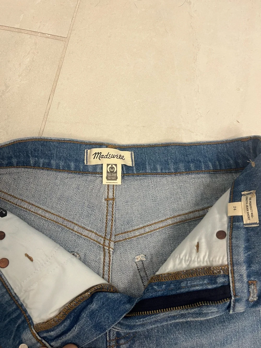 Madewell Long Denim Jean Short